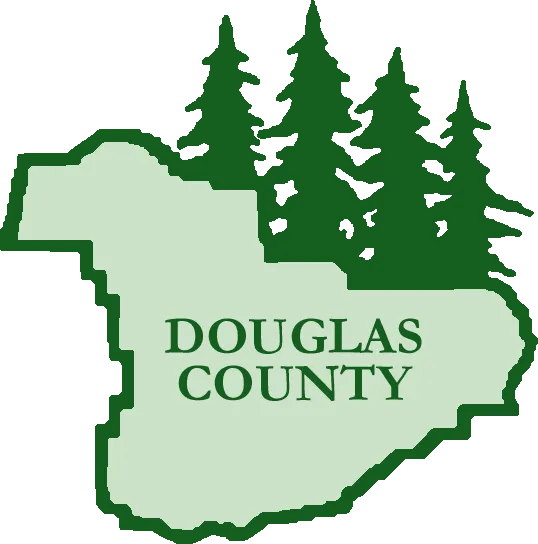 Douglas County, Oregon map showing the Frankly Dog Training service area