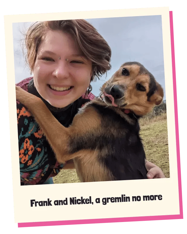 Frank, head trainer at Frankly Dog Training, with Nickel.